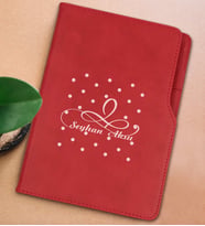 BK Gift Kişiye Özel İsimli Kırmızı Termo Deri Not Defteri 15x21cm-4