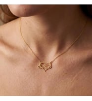 Kişiye Özel Şık Kalp ve Sonsuzluk Kolye 925K Gümüş (Gold)