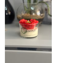 Chemdle Yasemin Kokulu Gelincik Çiçekli 240 cc Bardak Mum