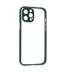 Apple İphone 12 Pro Kılıf Miami Şeffaf Silikon - Koyu Yeşil