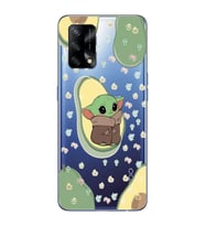 Oppo A74 Uyumlu Baby Yoda Desenli Şeffaf Telefon Kılıfı
