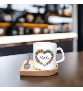 Kişiye Özel Espresso Fincan - Ahşap Altlıklı