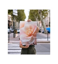 Çerçevesiz Poster, Dijital Baskı, Pembe Çiçek, Klasik ,Modern , Soyut , Minimalist Poster (Çok Renkli)