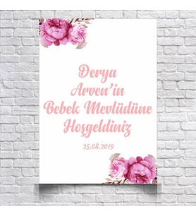 Gül Temalı Mevlüd Afişi  35X50 Cm