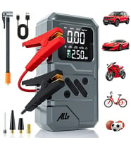 Ally ST-9654 Taşınabilir Göstergeli Araç Lastik Şişirme Ve Starter Akü Takviy - EEEEEE9784-8