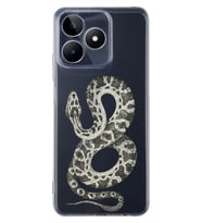 Realme C53 Uyumlu Yılan Desenli Şeffaf Telefon Kılıfı