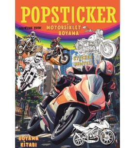 Motorsiklet Boyama Kitabı Popsticker