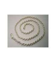 4.5mm Orta Kalınlık Burma Halat Model Zincir 925 Ayar Unisex Gümüş Kolye