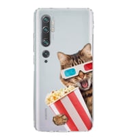 PrintiFy Xiaomi Mi Note 10 ile Uyumlu Kedi 1 Kamera Korumalı Şeffaf Kılıf