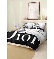 Marcalanya Çift Kişilik Nevresim Takımı Pamuklu Saten Kumaş 6 Parça 3D Dijital Baskı Duvet Cover Set Model.