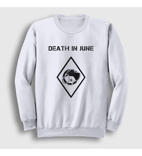 Presmono Unisex Beyaz Logo Müzik Death In June Sweatshirt 503242tt (Beyaz)
