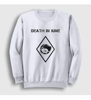 Presmono Unisex Beyaz Logo Müzik Death In June Sweatshirt 503242tt (Beyaz)