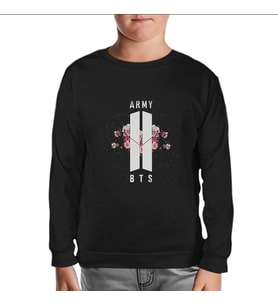BTS - Army Logo Hit Siyah Çocuk Sweatshirt