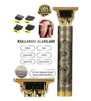 Dragon Metal Kasa Profesyonel Saç Sakal Ense Çizim Tüm Vücut Tüyü Lazer Öncesi Tıraş Makinesi.