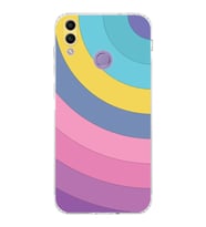 PrintiFy Huawei Honor 8C Uyumlu Kamera Korumalı Renk Cümbüşü B Tasarımlı Şeffaf Silikon Kılıf