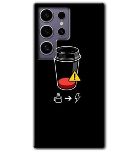 Galaxy S24 Ultra Kılıf HD Desen Baskılı Kılıf - Coffee Battery