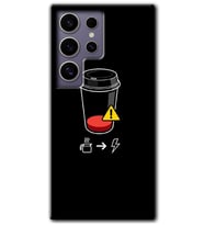 Galaxy S24 Ultra Kılıf HD Desen Baskılı Kılıf - Coffee Battery