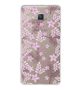 Samsung Galaxy A5 (2015) Uyumlu Kapak Floral Pudra Tasarımlı Şeffaf Silikon Kılıf