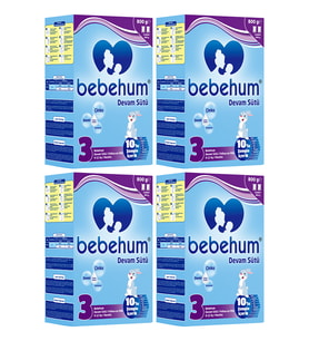Bebehum 3 Numara Devam Sütü 9-12 Ay 800 gr x 4 Adet