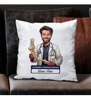 Kişiye Özel Hediye En Başarılı Erkek Ortopedi Doktoru Karikatürlü Yastık