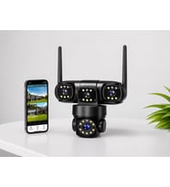 X5Tech RX-113W Wifi 3 Lensli 12 Volt 2A Kablosuz Güvenlik Kamera Gece Gündüz Renkli 360 PTZ Kontrollü Adaptör Dahil