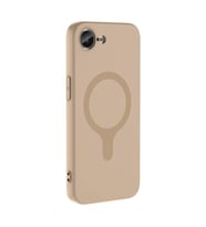 iPhone 17E Kılıf M-Safe Şarj Özellikli Aris Silikon Kılıf Krem