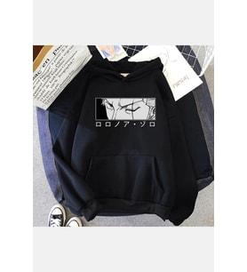 Zoro Face White Kapşonlu Sweatshirt