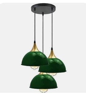 MYLIGHTS RETRO RUSTİK METAL ENDÜSTRİYEL BANKER YEŞİL ÜÇLÜ SARKIT AVİZE (Çimen Yeşil)