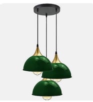 MYLIGHTS RETRO RUSTİK METAL ENDÜSTRİYEL BANKER YEŞİL ÜÇLÜ SARKIT AVİZE (Çimen Yeşil)