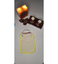 EKER-SARI BİYELİ HIZLIGİY KESE-Banyo ve Duş Kesesi-Lastikli Kese-Doğal Özel Dokuma-Standart Kese