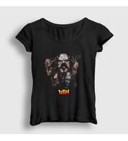 Presmono Kadın Siyah Band Lordi T-Shirt 375512tt