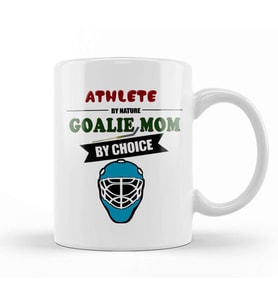 Athlete By Nature Goalie Mom By Choice Hockey Kupa Bardak Porselen