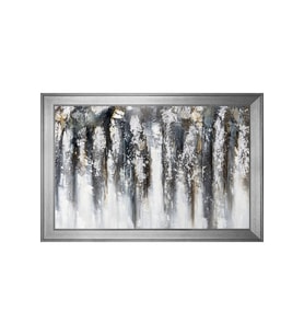 Soyut Şekiller Motifli Kanvas Tablo 50 x 70 cm Silver Çerçeve