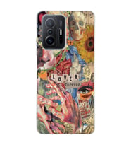 Redmi Mi 11T/Mi 11T Pro Uyumlu Aesthetic Vintage Kolaj Desenli Şeffaf Telefon Kılıfı