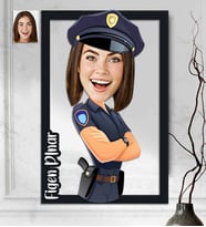Kişiye Özel 3D  Ahşap Polis Kadın 30x40 -3