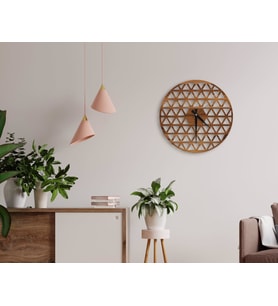 BK Home Dekoratif 45cm Ahşap Duvar Saati-87 (Beyaz)