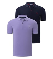 İKİLİ SET T8561 DEWBERRY ERKEK TSHIRT-LACİVERT-LİLA