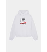Unisex Kapüşonlu Sweatshirt - Luck Yazılı Oversize Hoodie (Beyaz)