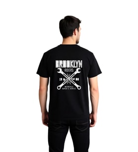 Brooklyn Bikerlar '88 Motosiklet Tamirciliği Baskılı Erkek Tişört