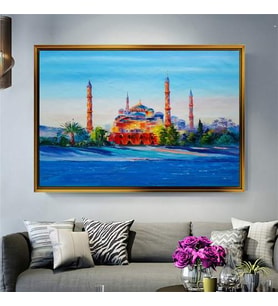 Altın Çerçeveli dekoratif tablo a589 (Gold)