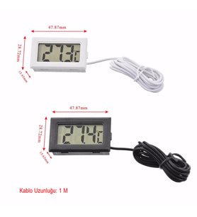 Termometre Mini Dijital Isı Ölçer -50C +110C Buzd. Akv. Oda