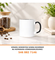 İçi Siyah Detay Kişiye Özel Baskılı Kupa
