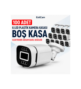 ExitCam 6 LED Plastik Bullet Kamera Kasası – Boş Kasa, Elektronik Aksam Hariç (100 Adet)