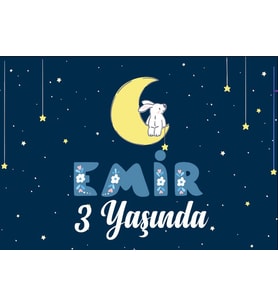 Gece Temalı Doğum Günü Afişi 35X50 cm