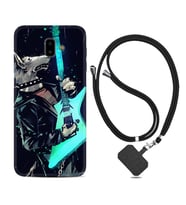 Samsung J6 Plus J7 Prime J7 Pro M20 Kılıf Boyun Askılı Silikon Dog Guitar 1789