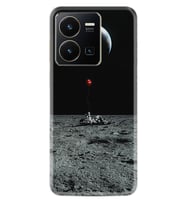 Vivo Y22 Kılıf Silikon Desen Özel Seri Astronoot Red Baloon 1608