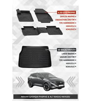 Sahler Qashqai 2022+ Benzinli Uyumlu 4.5D Premium Havuzlu Oto Paspas ve Liner Marka 3D ALT Bagaj Havuzu