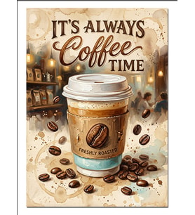 It'S Always Coffee Time Bardak Dekoratif Kanvas - Mdf Ahşap Tablo