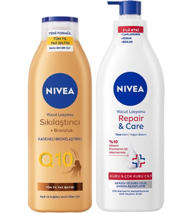 Repair&Care Nemlendirici Vücut Losyonu 400Ml Sıkılaştırıcı Bronzluk Losyon 250Ml, Kaşıntılı Cilt