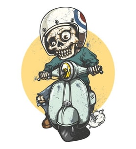 Kuru Kafa Sticker Vespa 10 x 7 cm